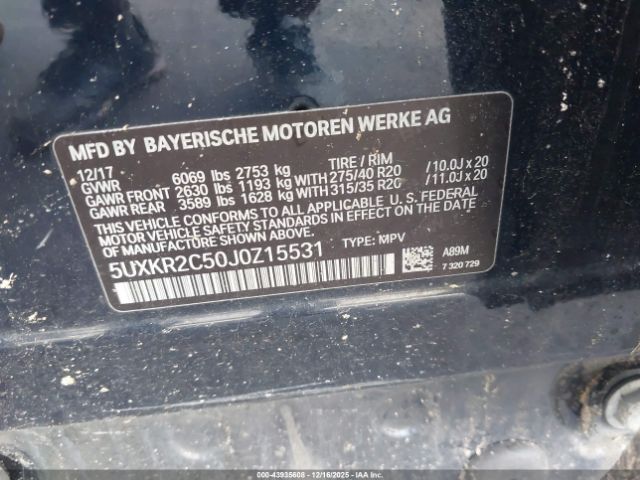 2018 BMW X5 5UXKR2C50J0Z15531 Photo 8