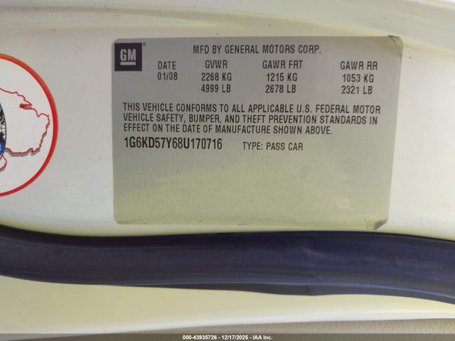 2008 CADILLAC DTS 1G6KD57Y68U170716 Photo 8