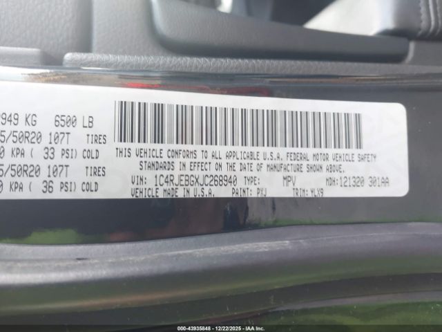 2018 JEEP GRAND CHEROKEE 1C4RJEBGXJC268940 Photo 8