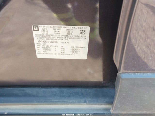 2015 CADILLAC SRX 3GYFNCE34FS524988 Photo 8