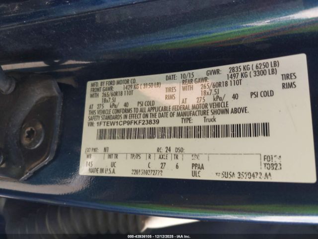 2015 FORD F-150 1FTEW1CP9FKF23839 Photo 8