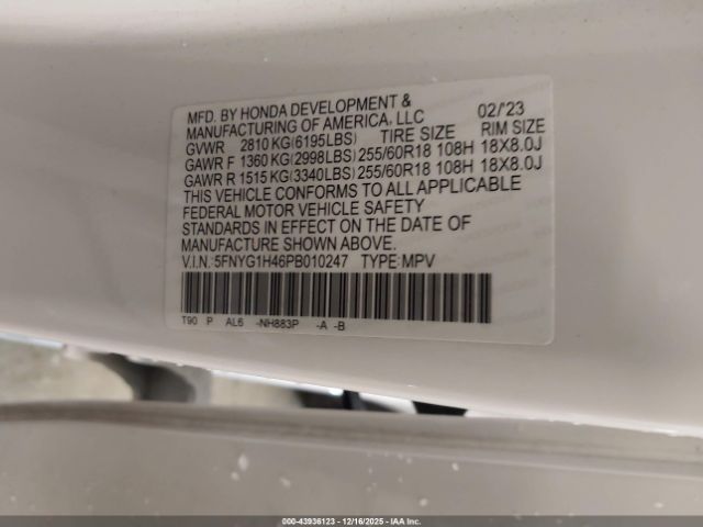 2023 HONDA PILOT 5FNYG1H46PB010247 Photo 8