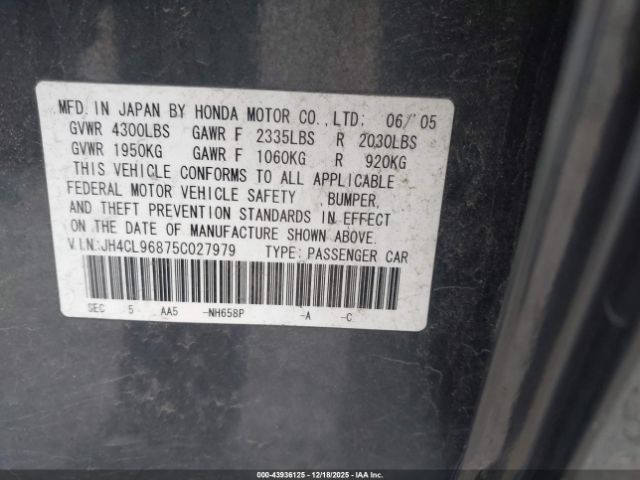 2005 ACURA TSX JH4CL96875C027979 Photo 8