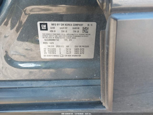 2017 Buick Encore Preferred Ii მანქანა იყიდება აუქციონზე, vin: KL4CJBSB3HB017342, აუქციონის ნომერი: 43936130
