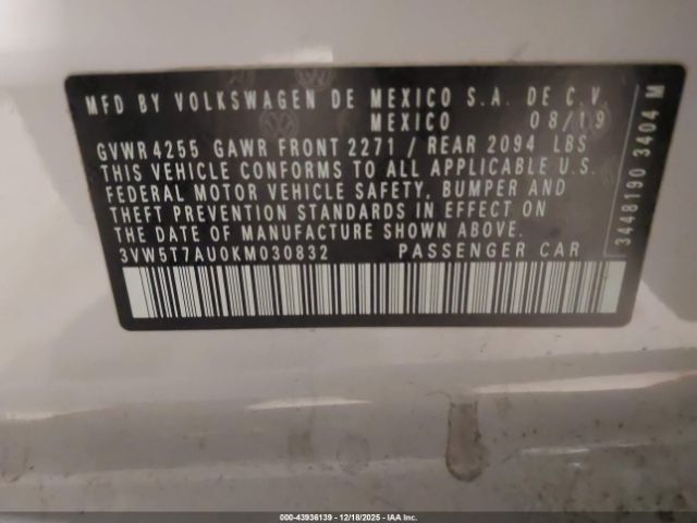 2019 VOLKSWAGEN GOLF GTI 3VW5T7AU0KM030832 Photo 8