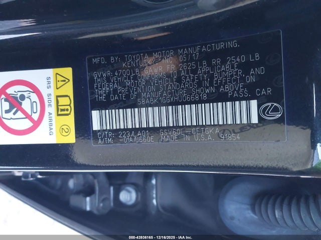 2017 LEXUS ES 350 58ABK1GGXHU066818 Photo 8