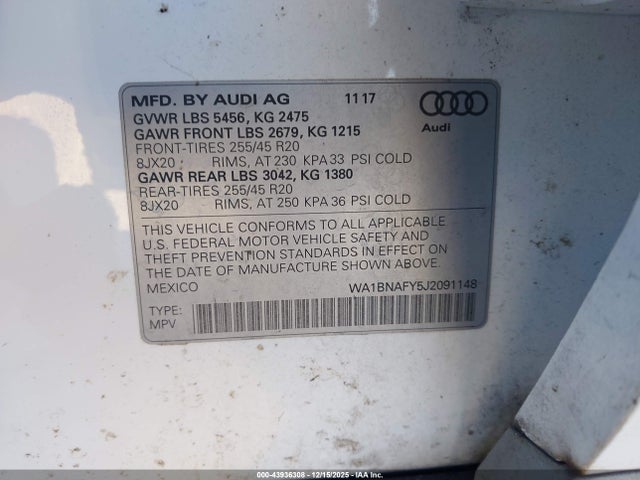 2018 AUDI Q5 WA1BNAFY5J2091148 Photo 8