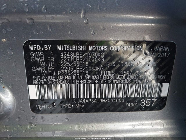 2017 MITSUBISHI OUTLANDER SPORT JA4AP3AU9HZ034653 Photo 8