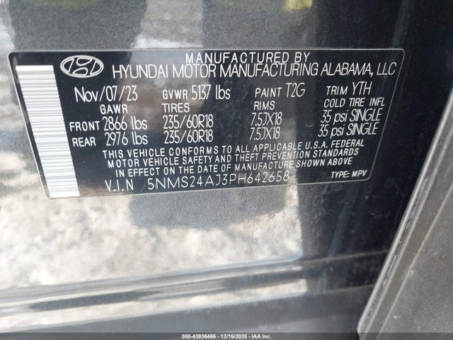 2023 HYUNDAI SANTA FE 5NMS24AJ3PH642658 Photo 8
