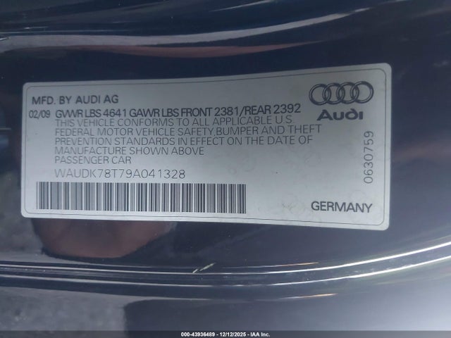 2009 AUDI A5 WAUDK78T79A041328 Photo 8