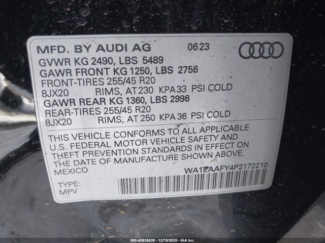 2023 AUDI Q5 WA1EAAFY4P2172210 Photo 8