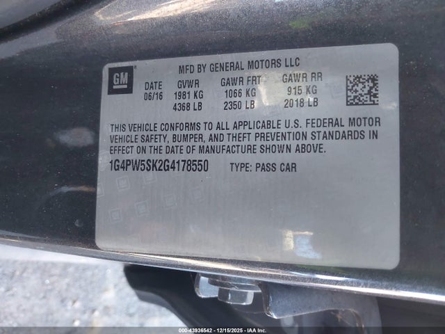 1G4PW5SK2G4178550 Buick Verano Sport Touring Group