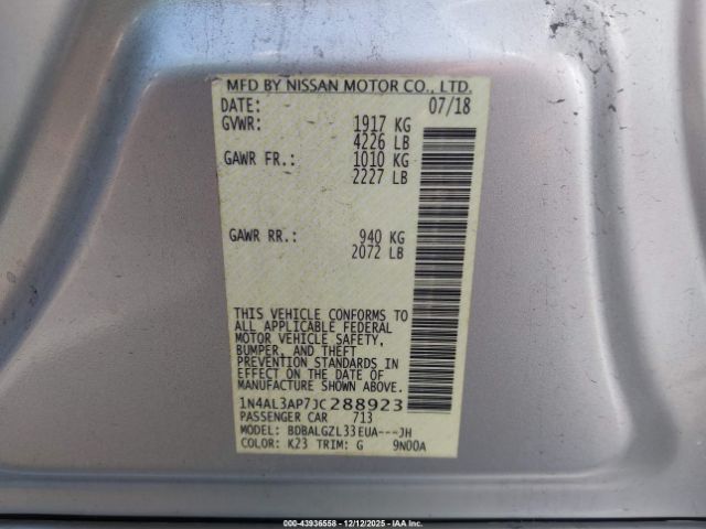 2018 NISSAN ALTIMA 1N4AL3AP7JC288923 Photo 8