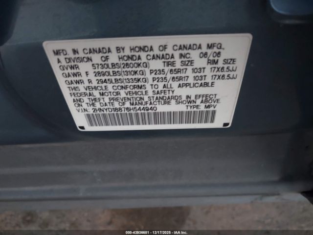 2006 ACURA MDX 2HNYD18876H544940 Photo 8