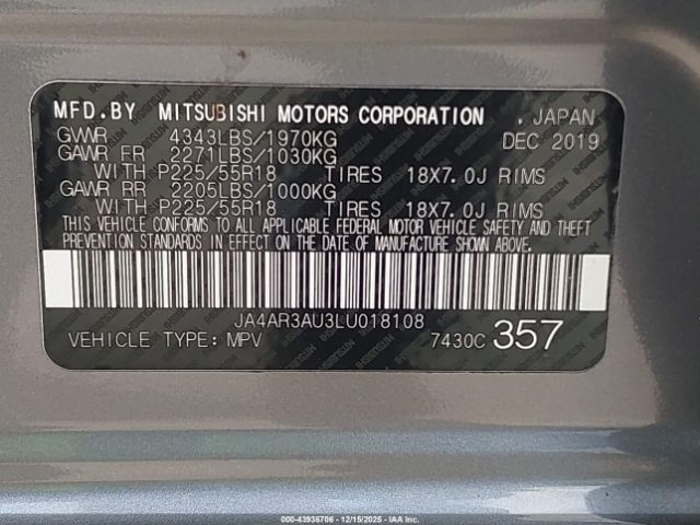 2020 MITSUBISHI OUTLANDER SPORT JA4AR3AU3LU018108 Photo 8