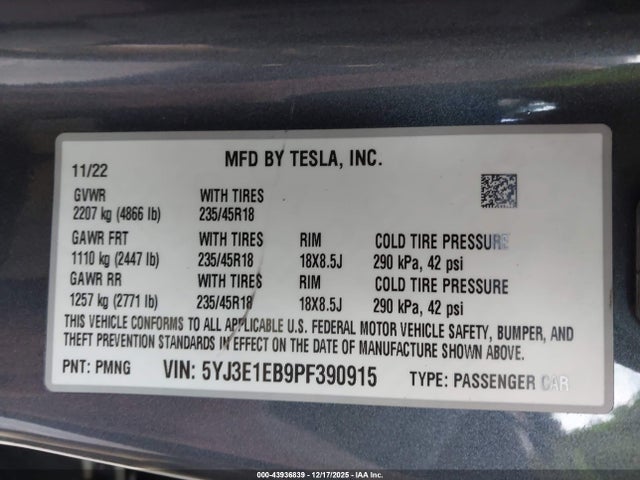 2023 TESLA MODEL 3 5YJ3E1EB9PF390915 Photo 8