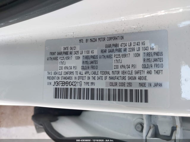 2021 MAZDA CX-5 JM3KFBBM6M0402119 Photo 8