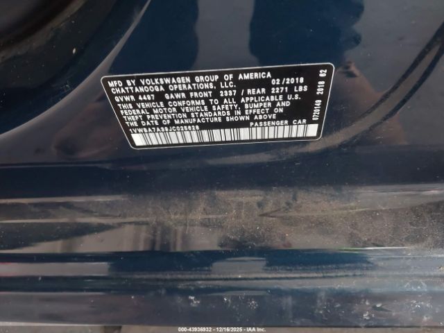 2018 VOLKSWAGEN PASSAT 1VWBA7A39JC025628 Photo 8