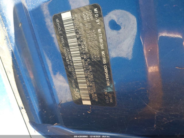 2015 MITSUBISHI LANCER EVOLUTION JA32W8FV4FU023726 Photo 8