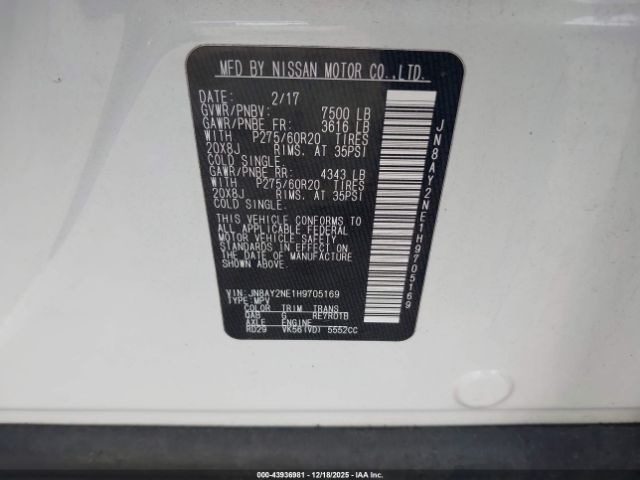 2017 NISSAN ARMADA JN8AY2NE1H9705169 Photo 8