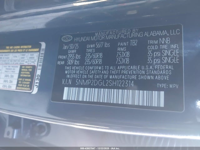 2025 HYUNDAI SANTA FE 5NMP2DGL2SH122314 Photo 8
