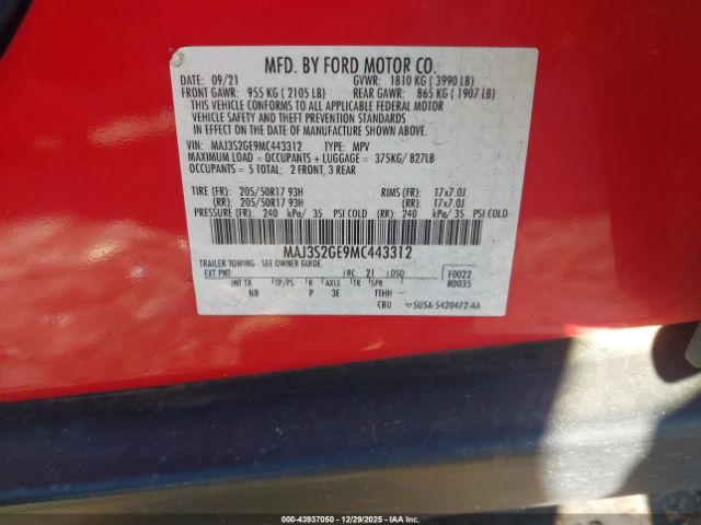 2021 FORD ECOSPORT MAJ3S2GE9MC443312 Photo 8