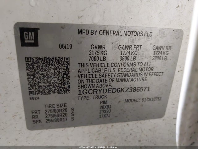 Chevrolet Silverado 1500 Lt 2019 1GCRYDED6KZ386571 Image 9