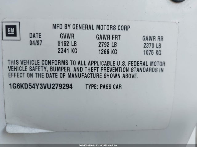 1997 CADILLAC DEVILLE 1G6KD54Y3VU279294 Photo 8