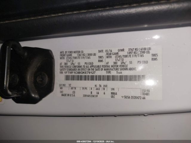 2016 FORD F-150 1FTMF1C88GKE79127 Photo 8