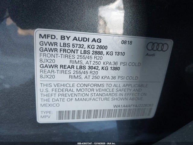 2018 AUDI SQ5 WA1A4AFY4J2226263 Photo 8