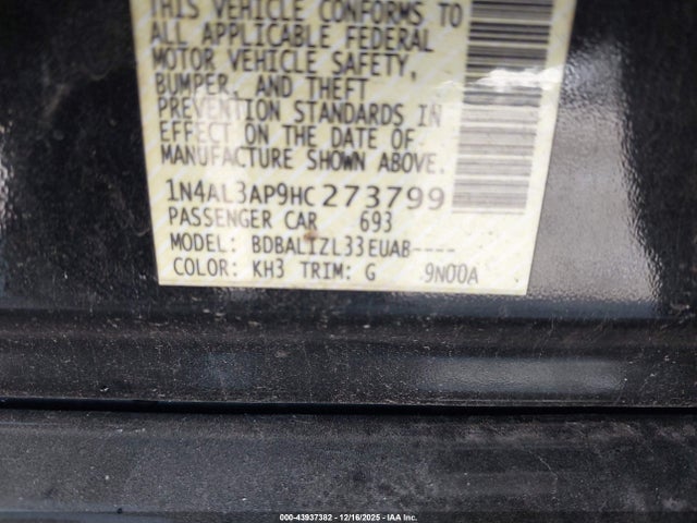 1N4AL3AP9HC273799 Nissan Altima 2.5 Sv