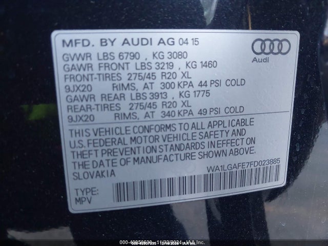 2015 AUDI Q7 WA1LGAFE7FD023885 Photo 8