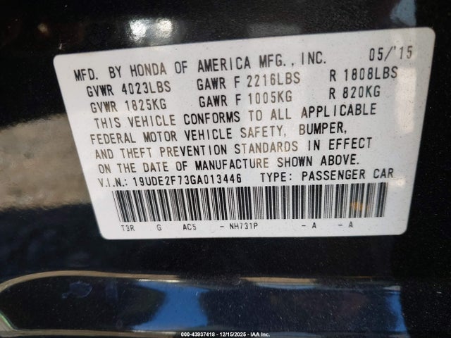 Acura ILX 2016 19UDE2F73GA013446 Image 9
