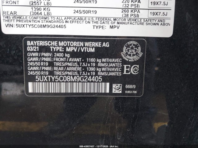 2021 BMW X3 5UXTY5C08M9G24405 Photo 8