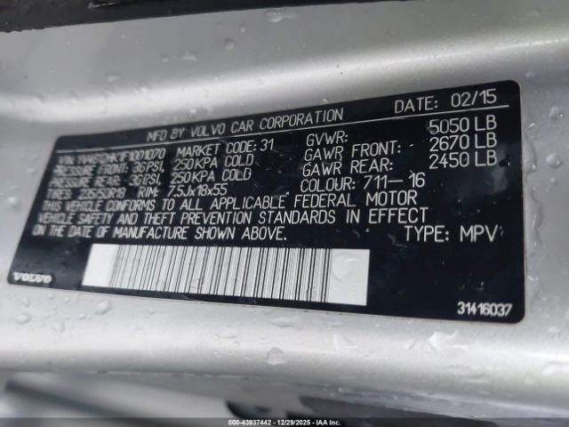 2015 VOLVO V60 CROSS COUNTRY YV4612HK1F1001070 Photo 8