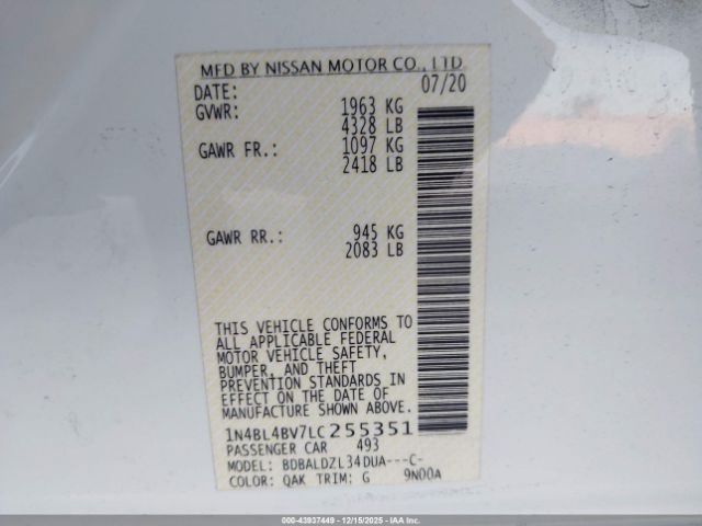 2020 NISSAN ALTIMA 1N4BL4BV7LC255351 Photo 8