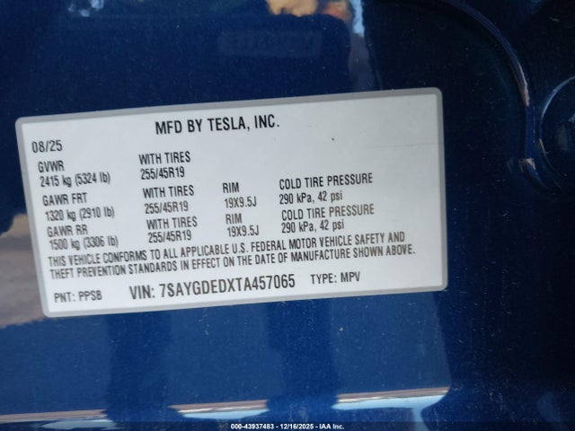 2026 TESLA MODEL Y 7SAYGDEDXTA457065 Photo 8