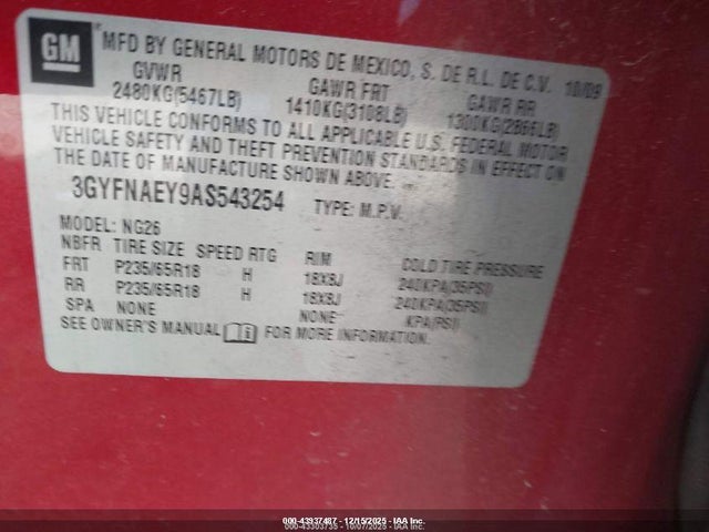 2010 CADILLAC SRX 3GYFNAEY9AS543254 Photo 8