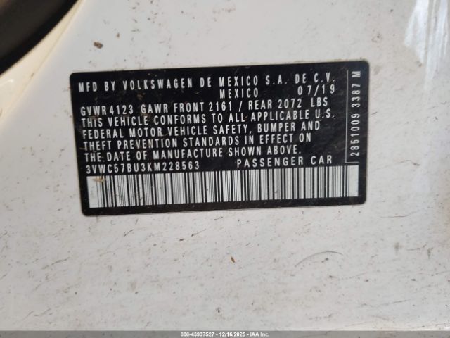 2019 VOLKSWAGEN JETTA 3VWC57BU3KM228563 Photo 8