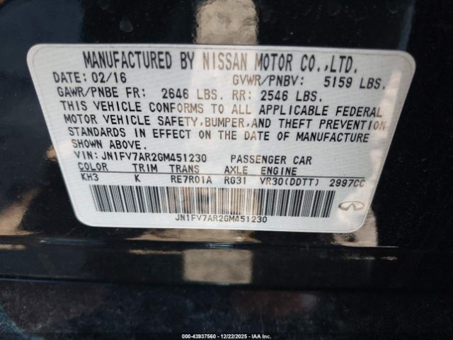 2016 INFINITI Q50 JN1FV7AR2GM451230 Photo 8