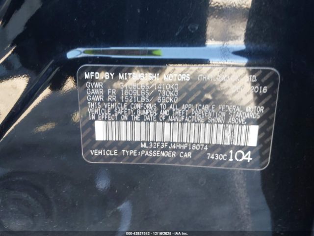 2017 MITSUBISHI MIRAGE G4 ML32F3FJ4HHF18074 Photo 8