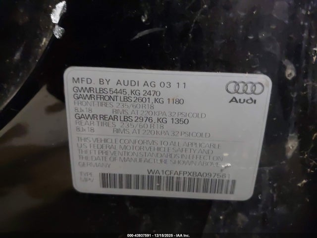 2011 AUDI Q5 WA1CFAFPXBA097561 Photo 8