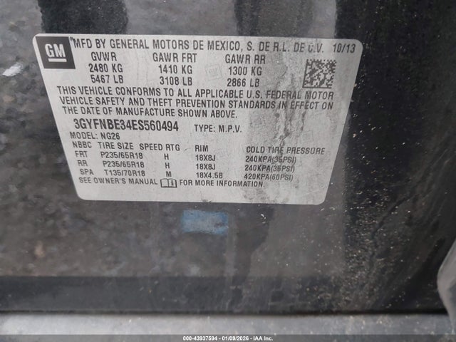 2014 CADILLAC SRX 3GYFNBE34ES560494 Photo 8