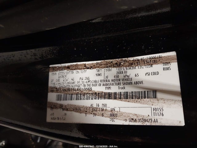 2020 Ford F-250 Platinum მანქანა იყიდება აუქციონზე, vin: 1FT7W2BT5LEC13565, აუქციონის ნომერი: 43937642