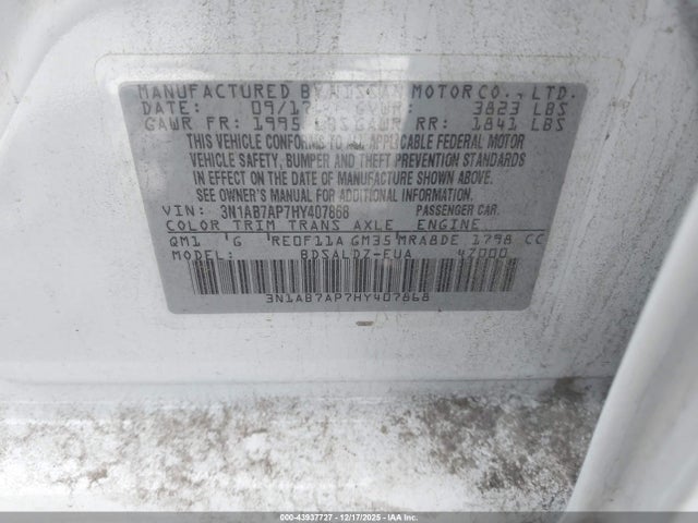 Nissan SENTRA SV 2017 3N1AB7AP7HY407868 Image 9