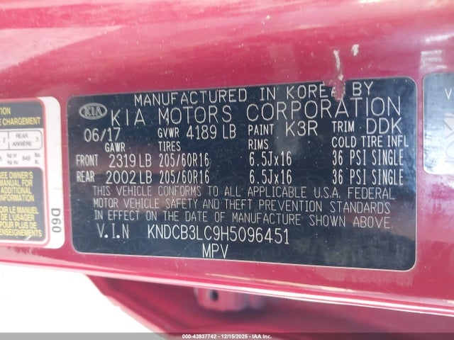 KIA NIRO LX 2017 KNDCB3LC9H5096451 Image 9