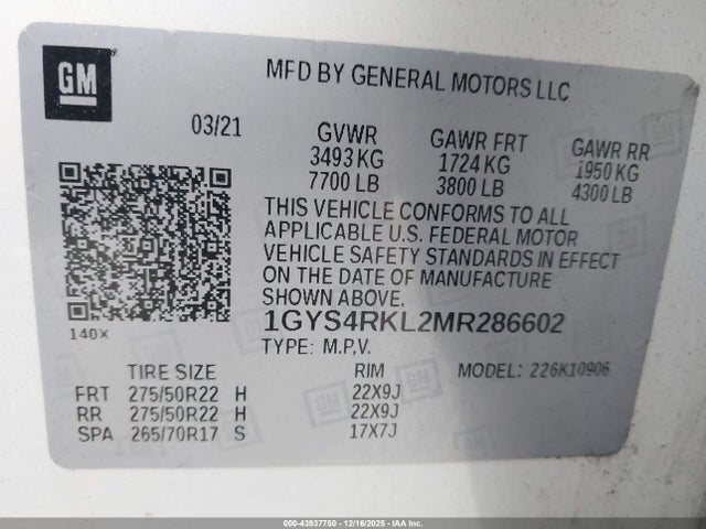 2021 CADILLAC ESCALADE ESV 1GYS4RKL2MR286602 Photo 8