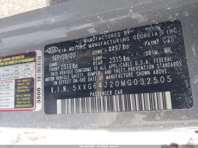 2021 KIA K5 5XXG64J20MG032505 Photo 8