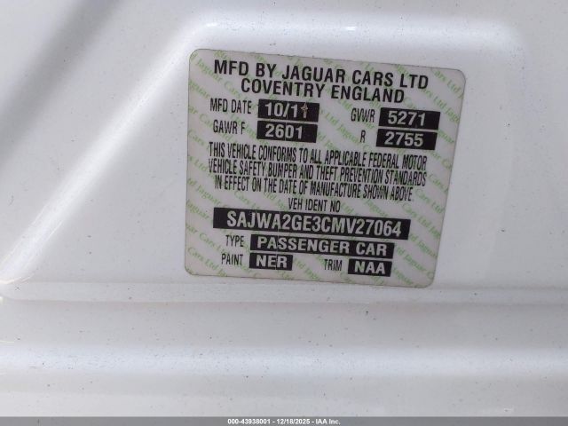 2012 JAGUAR XJ SAJWA2GE3CMV27064 Photo 8