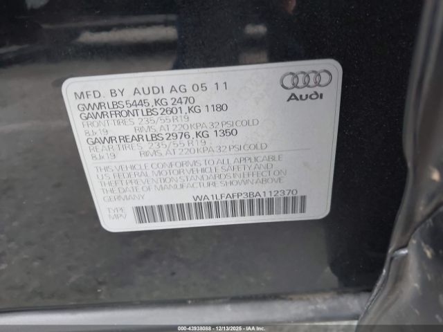 2011 AUDI Q5 WA1LFAFP3BA112370 Photo 8